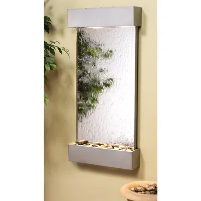 Adagio Whispering Creek Mirror Silver 46" High Wall Fountain