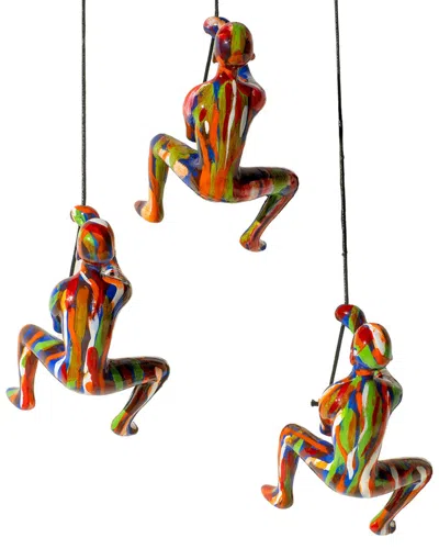 Adam & Friends Climbing Man Pack Of 3 Wall Art Pieces In Multi