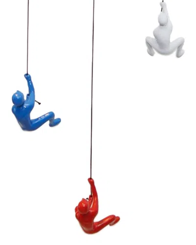 Adam & Friends Climbing Man Usa Pack Of 3 Wall Art Pieces In Multi