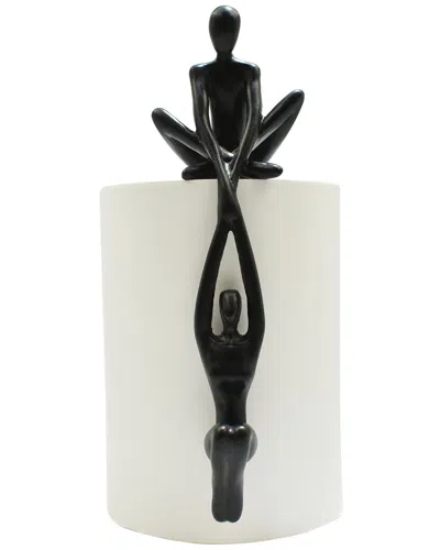 Adam & Friends Man Lifting Woman Onto Ledge Sculpture In Black