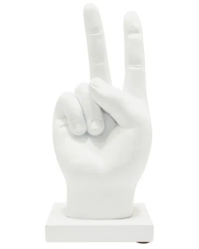 Adam & Friends Peace Sign Sculpture In White
