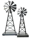 Adam & Friends Set Of 2 Metal Windmills Sculptures
