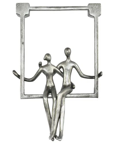 Adam & Friends Swinging Couple Sculpture In Metallic