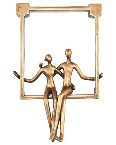 Adam & Friends Swinging Couple Sculpture In Gold