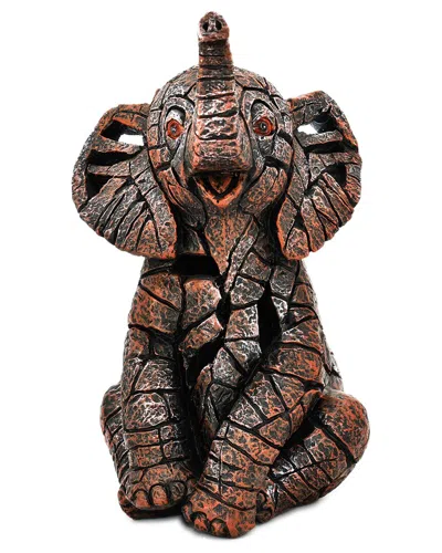 Adam & Friends Wilderness Statue Sculpture: Sitting Elephant In Orange