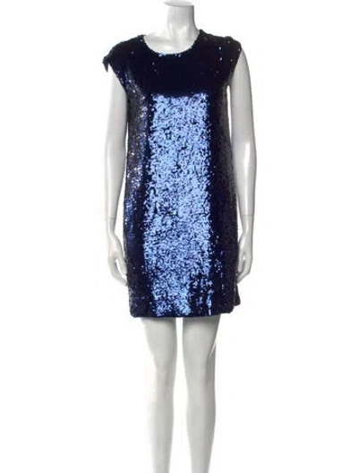 Pre-owned Adam By Adam Lippes Silk Mini Dress In Blue