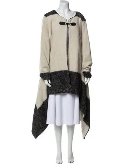 Pre-owned Adam By Adam Lippes Wool Colorblock Pattern Coat In Neutral