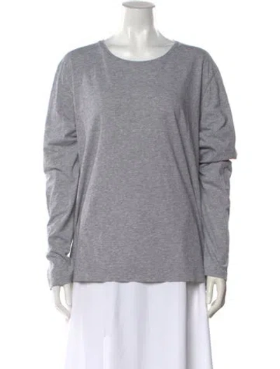 Pre-owned Adam Crew Neck Long Sleeve T-shirt In Gray
