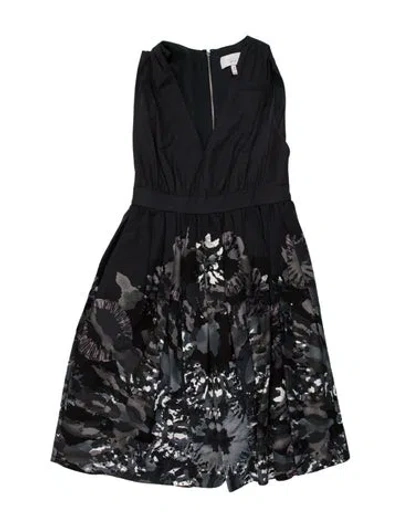 Pre-owned Adam Floral Print Mini Dress In Gray