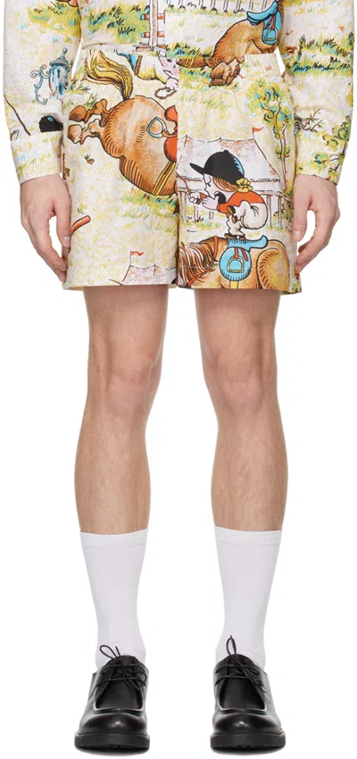 Adam Jones Off-white Thelwell Shorts In Cream