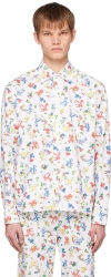 Adam Jones White Deer Print Shirt In Multi