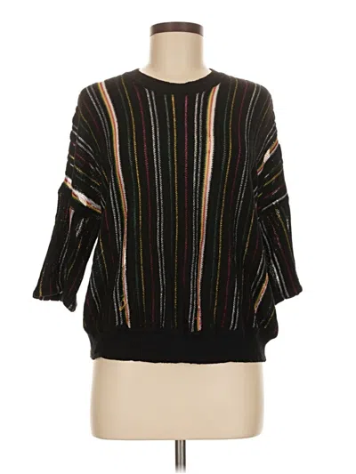 Pre-owned Adam Lippes 3/4 Sleeve Top Black Boatneck Tops