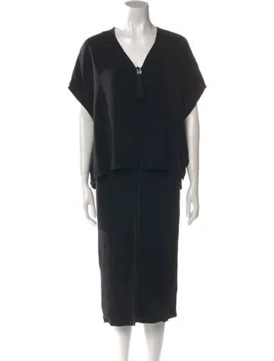 Pre-owned Adam Lippes Acetate Midi Length Dress In Black