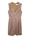 Adam Lippes Adam Lippies V-neck Sleeveless Dress In Beige Wool In Beige