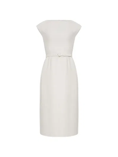 Adam Lippes Adeleine Belted Dress In White