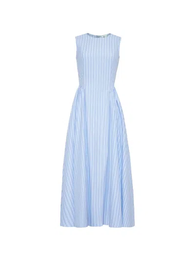 Adam Lippes Aliena Striped Maxi Dress In Blue