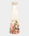 Adam Lippes Alienor Floral Print Duchess Satin Dress In White