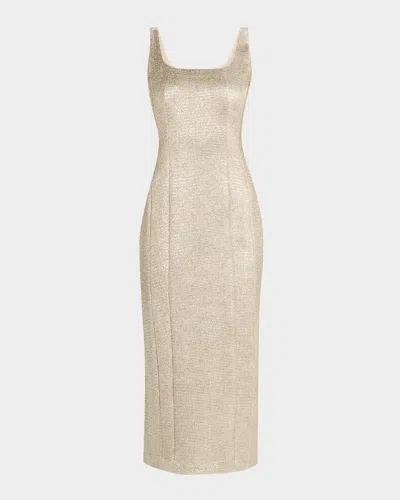 Adam Lippes Alma Sheath Metallic Tweed Dress