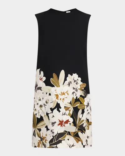 Adam Lippes Ani Floral-print Silk Wool Short-sleeve Midi Dress In Multi