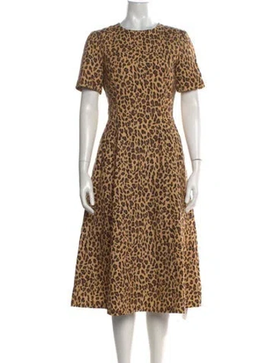 Pre-owned Adam Lippes Animal Print Midi Length Dress In Multi