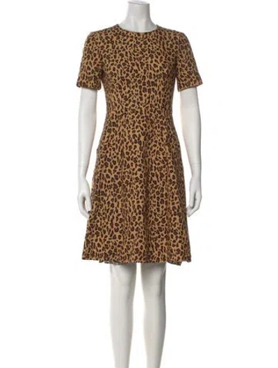 Pre-owned Adam Lippes Animal Print Mini Dress In Multi