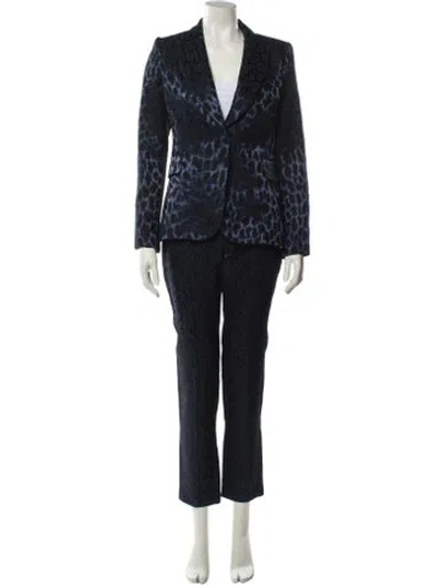 Pre-owned Adam Lippes Animal Print Pantsuit In Blue