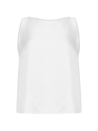 Adam Lippes Annie Pleated Silk Top In White