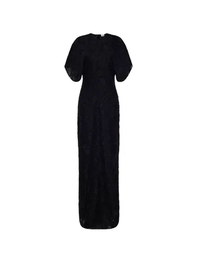 Adam Lippes Aoki Fil-coupé Maxi Dress In Black