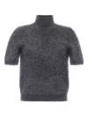 Adam Lippes Ari Brushed-cashmere Mock-neck Top In Gray