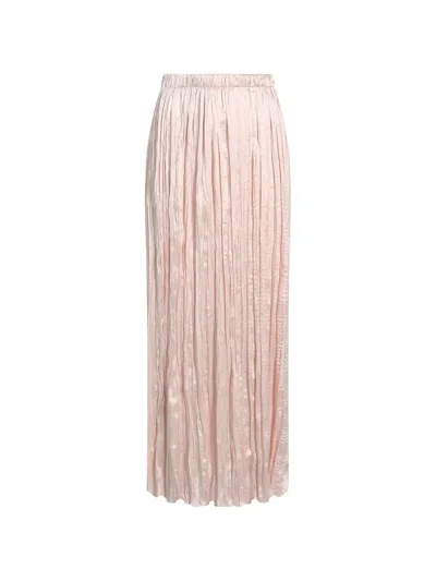 Adam Lippes Aria Plissé Silk Skirt In Pink