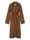 Adam Lippes Arlo Belted Double-breasted Coat In Brown