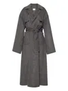 Adam Lippes Arlo Belted Trench Coat In Gray