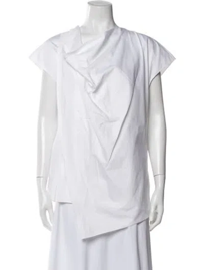 Pre-owned Adam Lippes Asymmetrical Sleeveless Top In Neutral