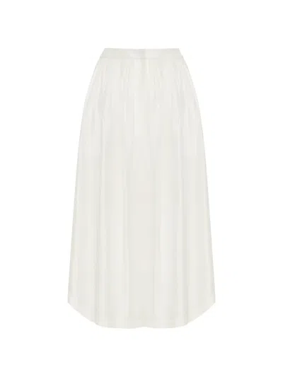 Adam Lippes Athena Pleated Palazzo Pants In White