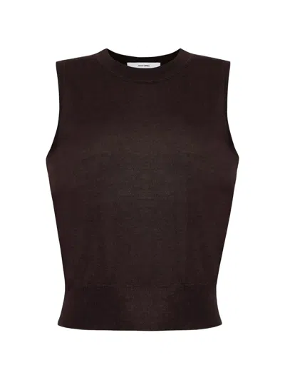 Adam Lippes Ava Cashmere Top In Brown