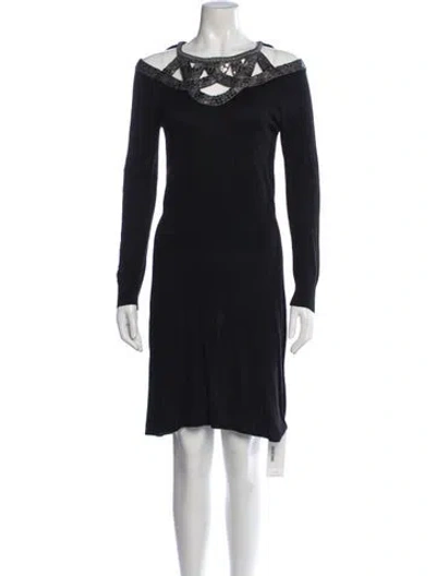 Pre-owned Adam Lippes Bamboo Knee-length Dress In Black