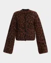 Adam Lippes Barret Leopard-print Cashmere Jacket In Brown