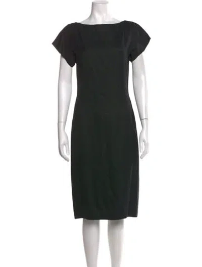 Pre-owned Adam Lippes Bateau Neckline Knee-length Dress In Black