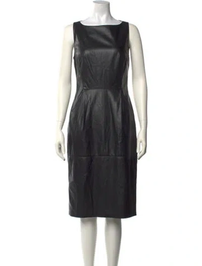 Pre-owned Adam Lippes Bateau Neckline Knee-length Dress In Black