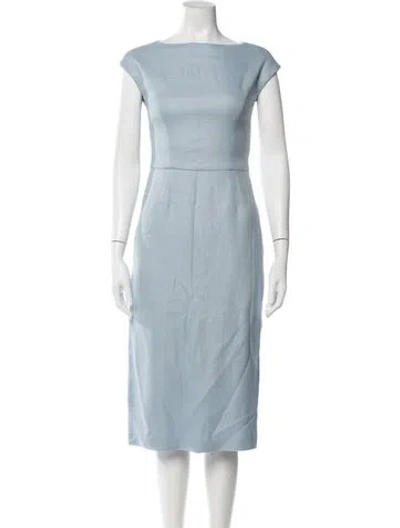 Pre-owned Adam Lippes Bateau Neckline Knee-length Dress In Blue