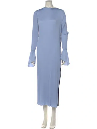 Pre-owned Adam Lippes Bateau Neckline Long Dress In Blue