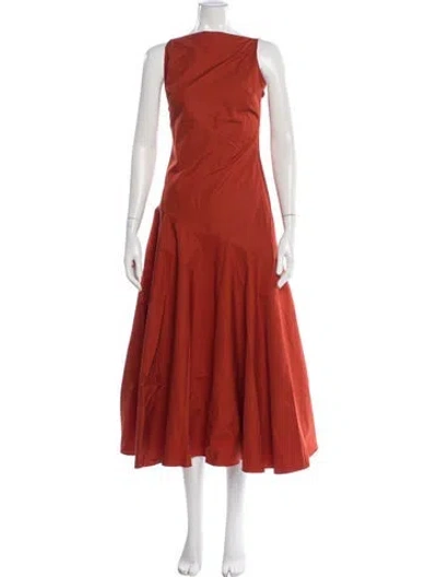 Pre-owned Adam Lippes Bateau Neckline Long Dress In Orange
