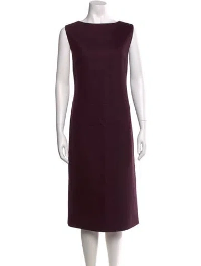 Pre-owned Adam Lippes Bateau Neckline Midi Length Dress In Purple