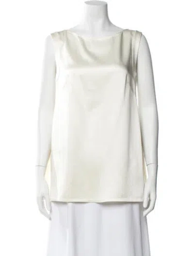Pre-owned Adam Lippes Bateau Neckline Sleeveless Top In Neutral