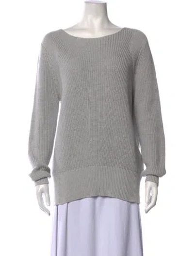 Pre-owned Adam Lippes Bateau Neckline Sweater In Grey