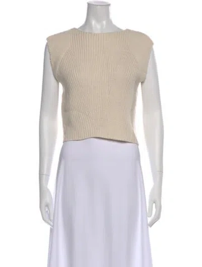 Pre-owned Adam Lippes Bateau Neckline Sweater In Neutral