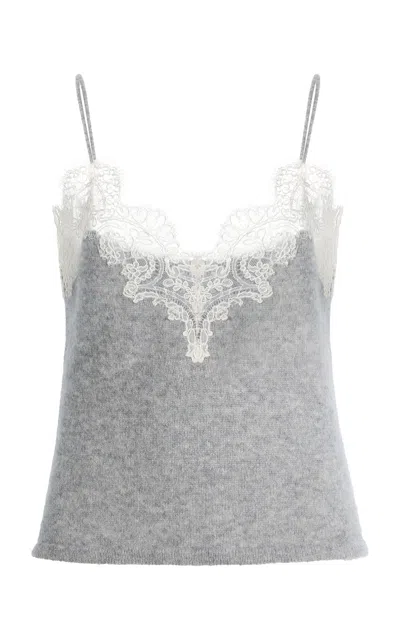 Adam Lippes Beatrix Brushed Cashmere Cami In Gray