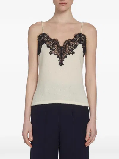 Adam Lippes Beatrix Lace-trimmed Camisole In Neutral
