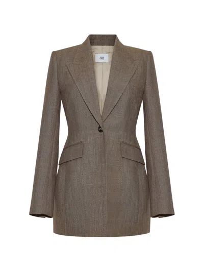 Adam Lippes Beaumont Peak-lapel Blazer In Brown