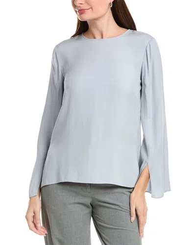Adam Lippes Bell Sleeve Crewneck In Blue